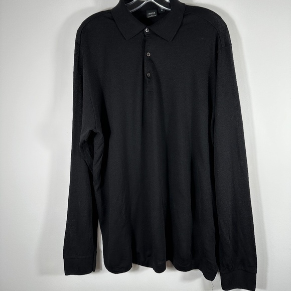 Hugo Boss Merino Wool Extra Fine 1/4 Button Down Collared Knit Sweater Italy XXL - Picture 1 of 12